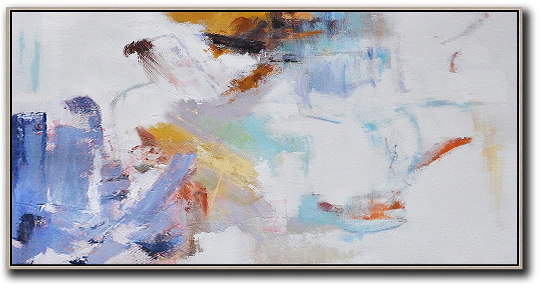 Hand-painted horizontal abstract art on canvas, free shipping buy canvas photo prints